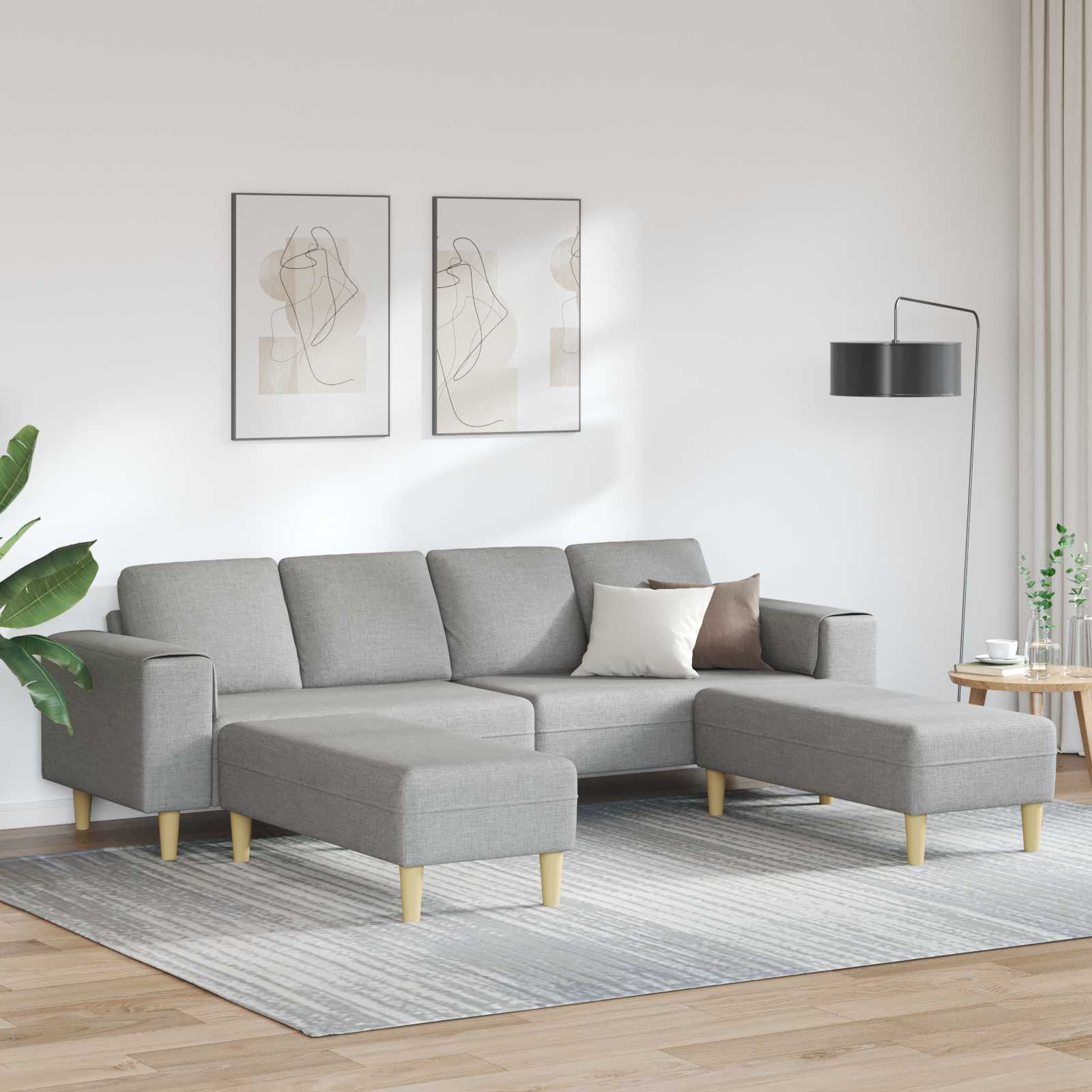 Divano per Soggiorno 3 pcs Grigio Nuvola 250 x 188 x 76 cm | homemem39