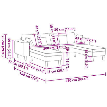 Divano per Soggiorno 3 pcs Blu