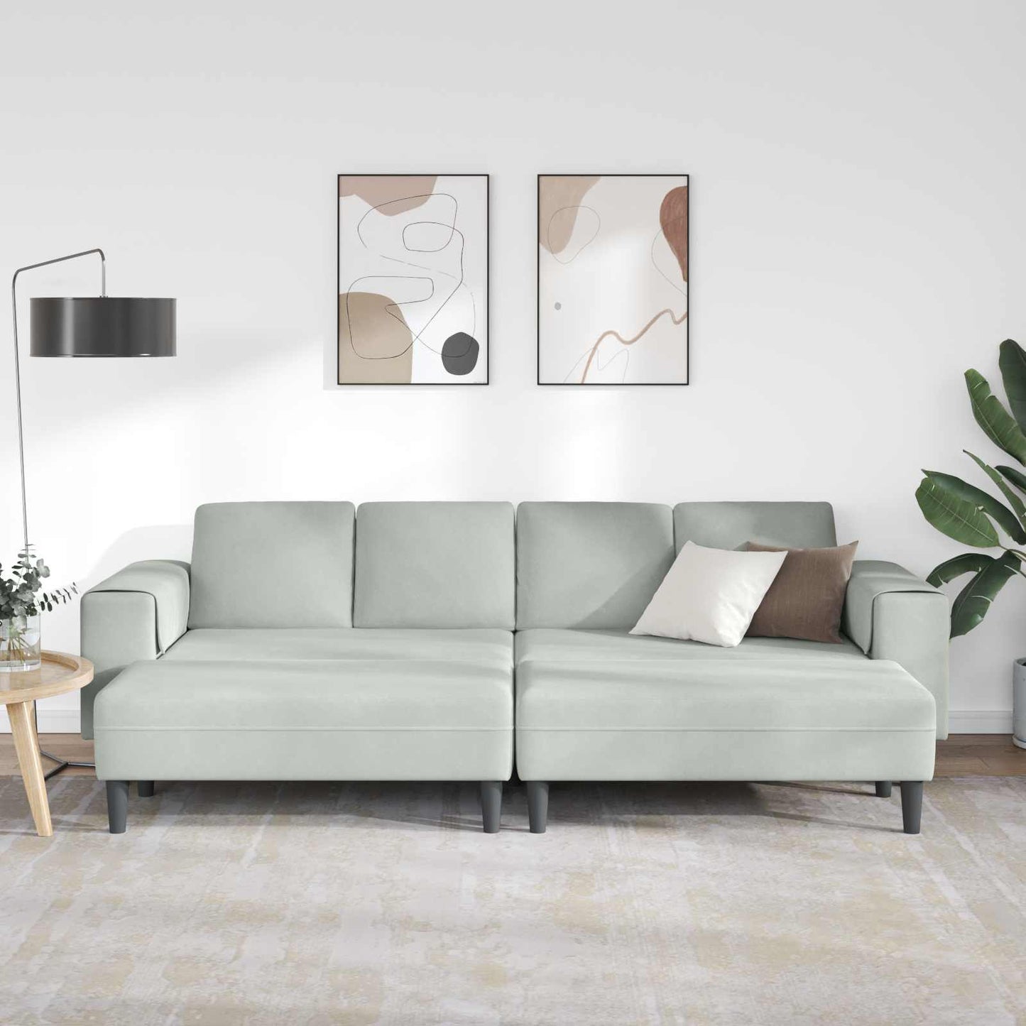Divano per Soggiorno 3 pcs Grigio chiaro 250 x 188 x 76 cm | homemem39