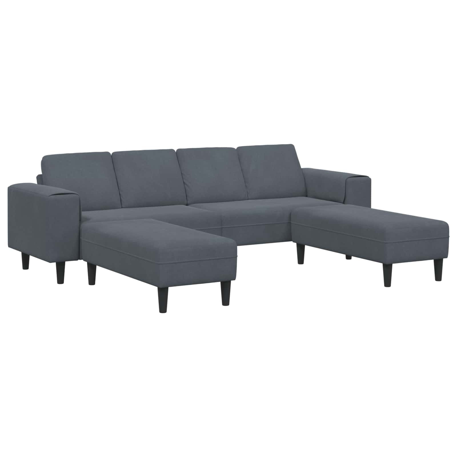 Divano per Soggiorno 3 pcs Grigio scuro 250 x 188 x 76 cm | homemem39