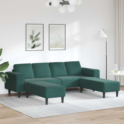 Divano per Soggiorno 3 pcs Verde Scuro 250 x 188 x 76 cm | homemem39