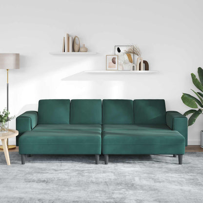 Divano per Soggiorno 3 pcs Verde Scuro 250 x 188 x 76 cm | homemem39