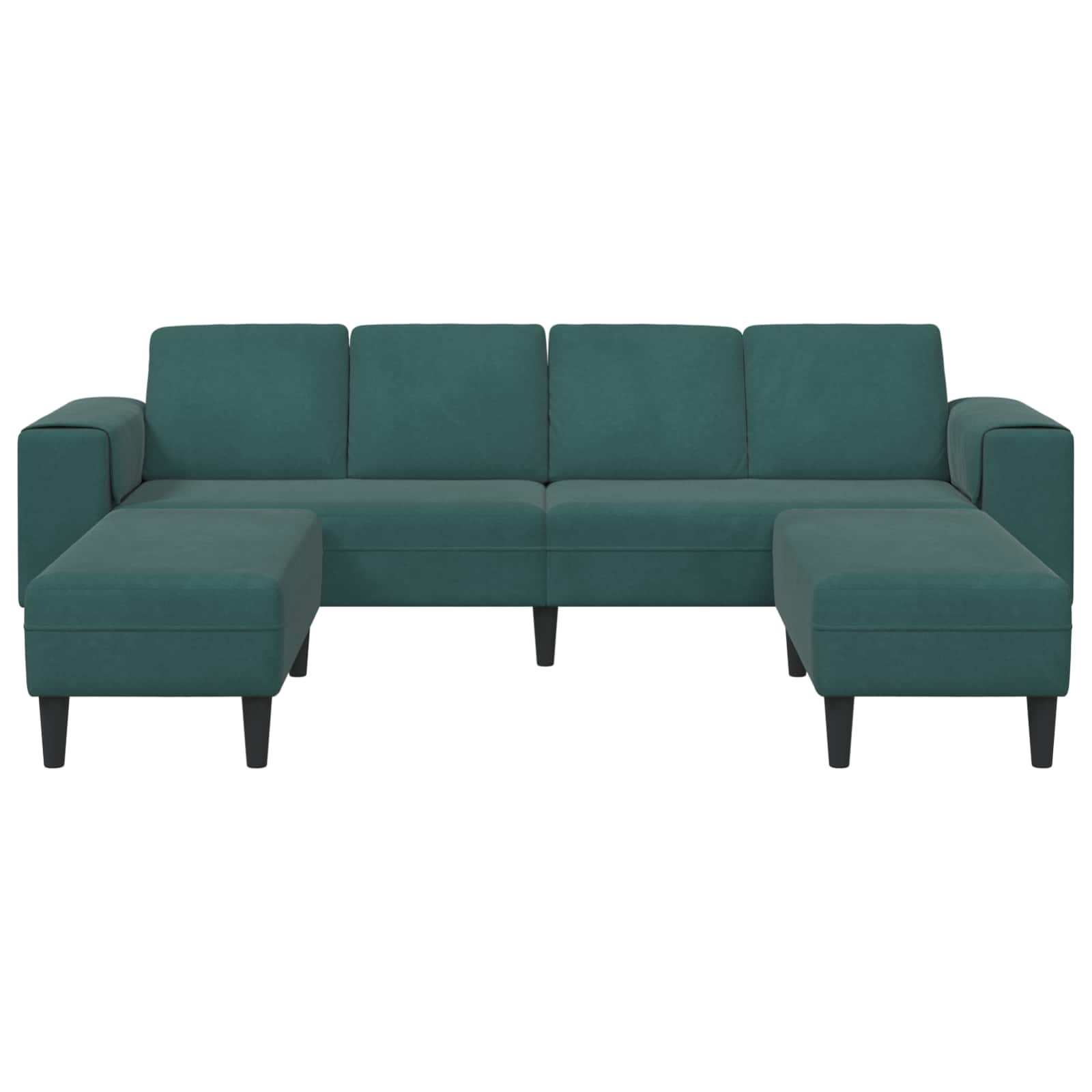 Divano per Soggiorno 3 pcs Verde Scuro 250 x 188 x 76 cm | homemem39