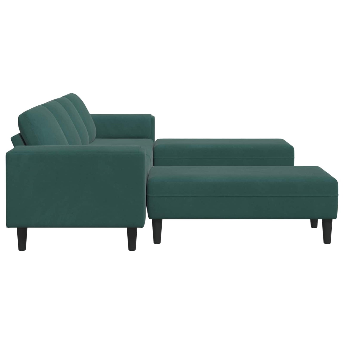 Divano per Soggiorno 3 pcs Verde Scuro 250 x 188 x 76 cm | homemem39