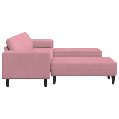 Divano per Soggiorno 3 pcs Rosa 250 x 188 x 76 cm