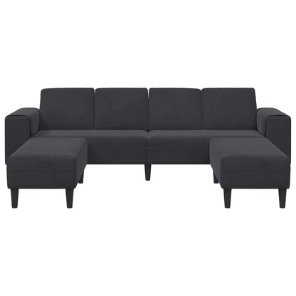 Divano per Soggiorno 3 pcs Nero 250 x 188 x 76 cm | homemem39