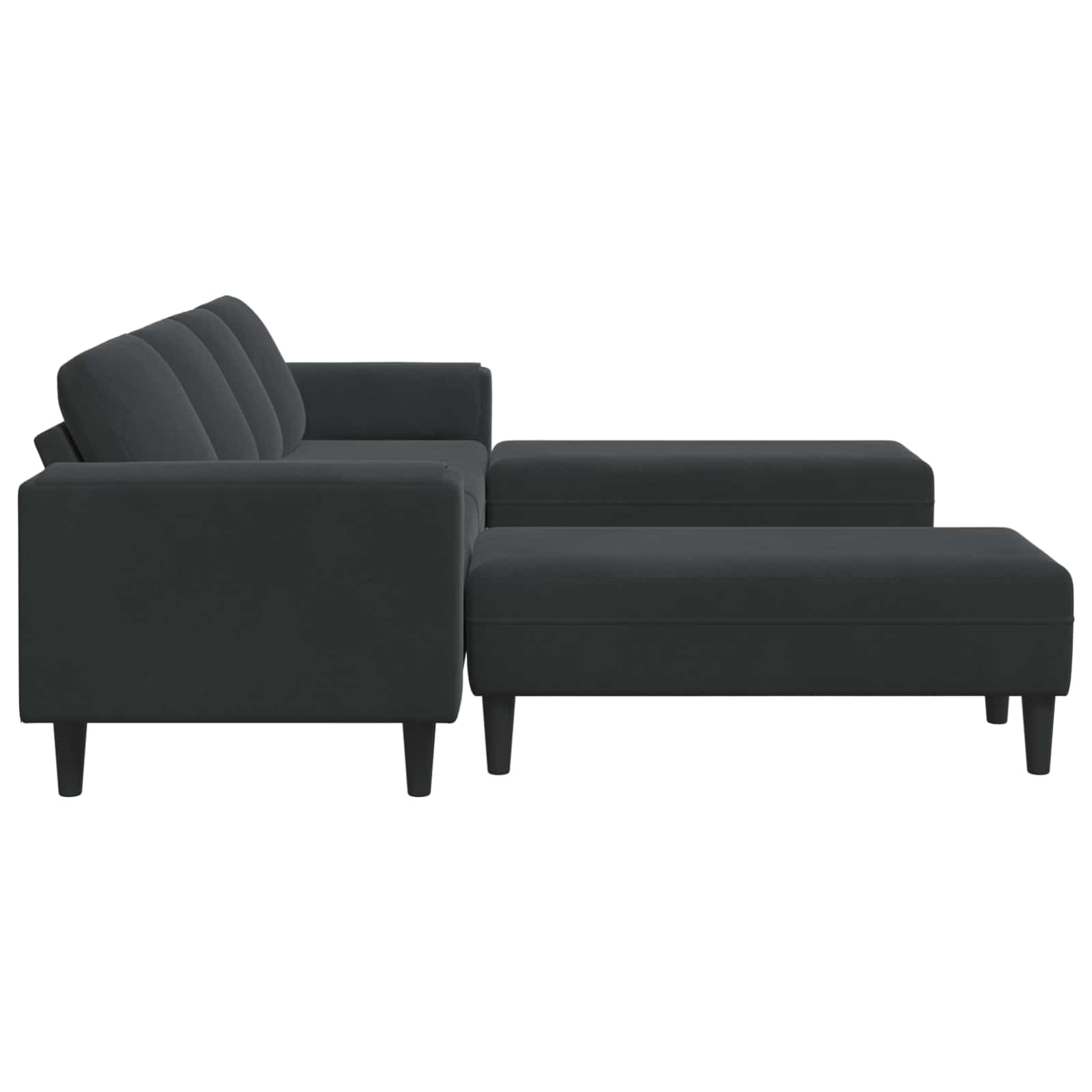 Divano per Soggiorno 3 pcs Nero 250 x 188 x 76 cm | homemem39