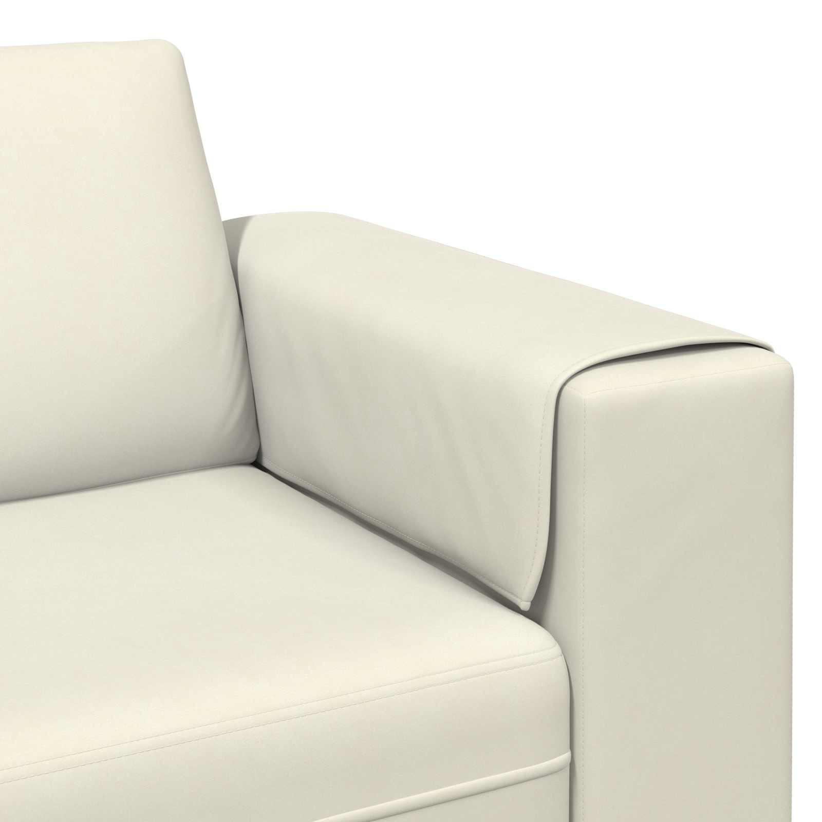 Divano per Soggiorno 3 pcs Crema 250 x 188 x 76 cm | homemem39