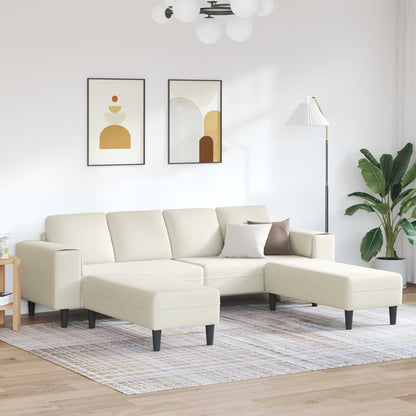 Divano per Soggiorno 3 pcs Crema 250 x 188 x 76 cm | homemem39
