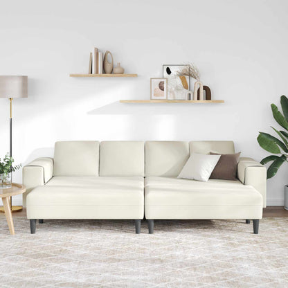 Divano per Soggiorno 3 pcs Crema 250 x 188 x 76 cm | homemem39