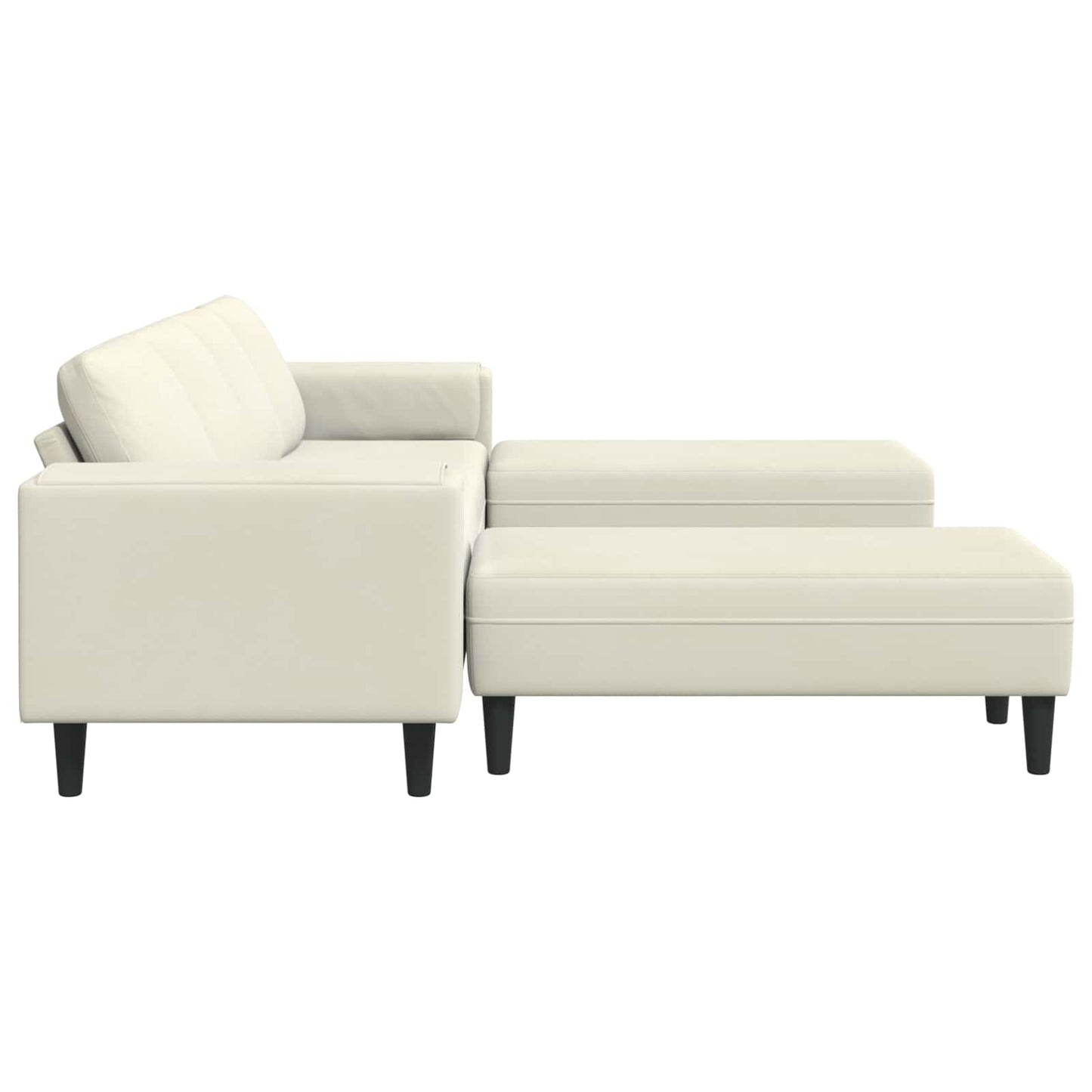 Divano per Soggiorno 3 pcs Crema 250 x 188 x 76 cm | homemem39