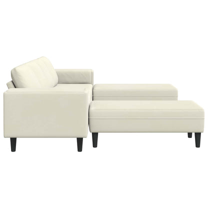 Divano per Soggiorno 3 pcs Crema 250 x 188 x 76 cm | homemem39