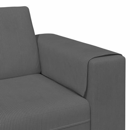 Divano Grigio scuro 250 x 188 x 76 cm Tessuto in Cords | homemem39