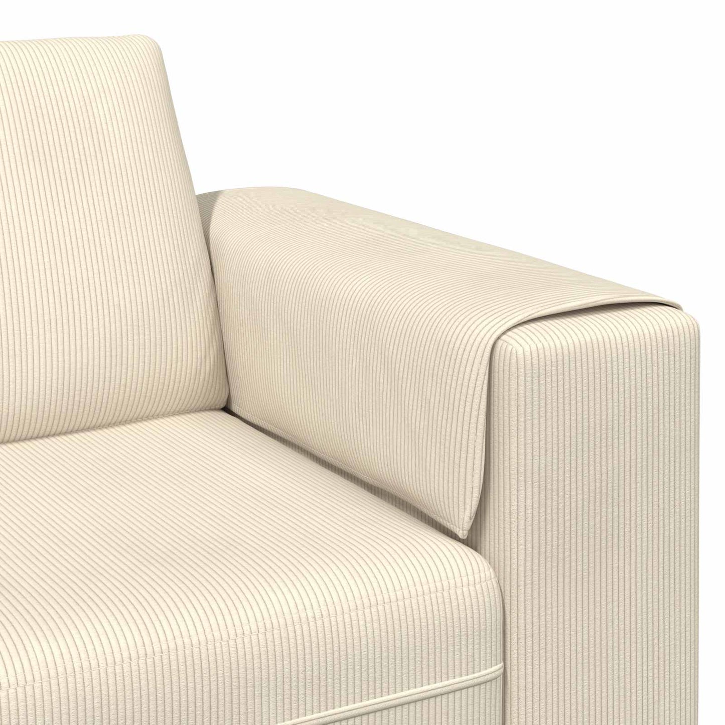 Divano Crema 250 x 188 x 76 cm Tessuto in Cords | homemem39