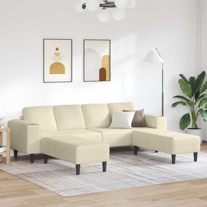 Divano Crema 250 x 188 x 76 cm Tessuto in Cords | homemem39