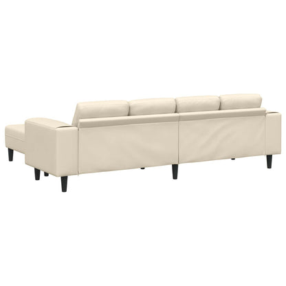 Divano con cuscino Crema 250 x 188 x 76 cm Tessuto in Cords