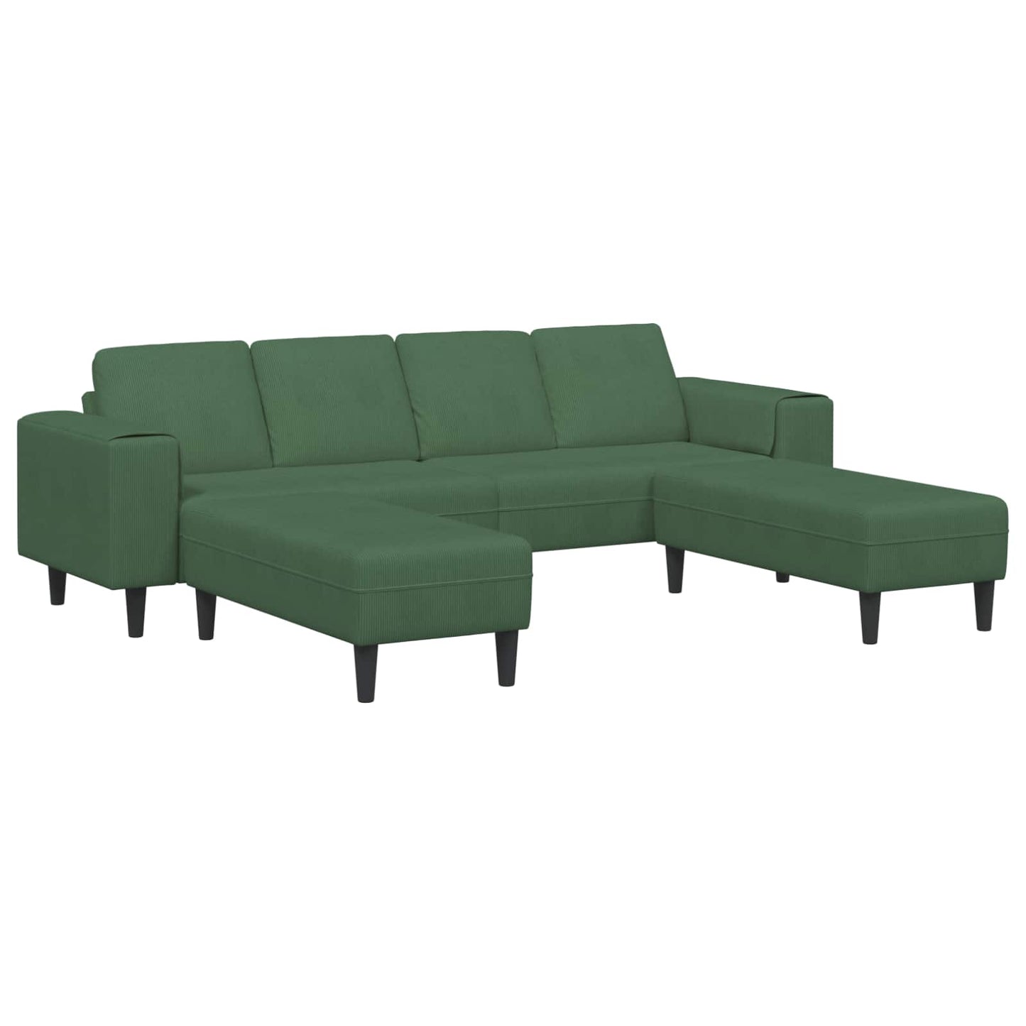 Divano Verde Scuro 250 x 188 x 76 cm Tessuto in Cords