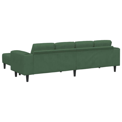 Divano Verde Scuro 250 x 188 x 76 cm Tessuto in Cords