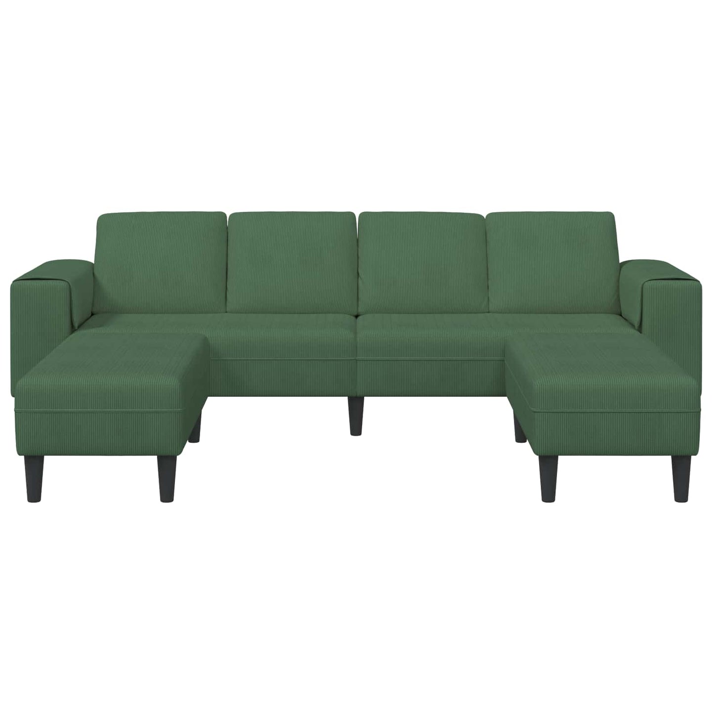 Divano Verde Scuro 250 x 188 x 76 cm Tessuto in Cords