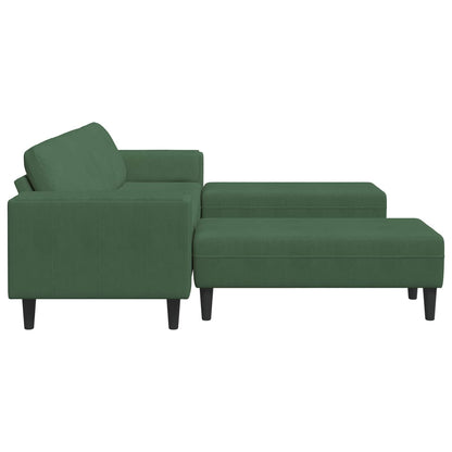 Divano Verde Scuro 250 x 188 x 76 cm Tessuto in Cords