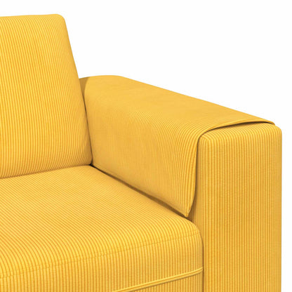 Divano Giallo Chiaro 250 x 188 x 76 cm Tessuto in Cords | homemem39