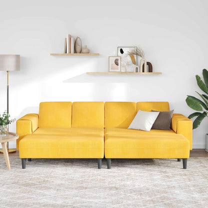 Divano Giallo Chiaro 250 x 188 x 76 cm Tessuto in Cords | homemem39