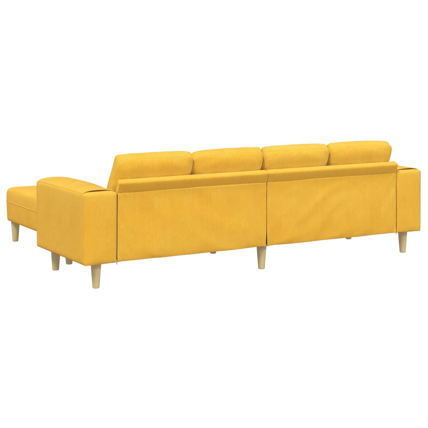 Divano Giallo Chiaro 250 x 188 x 76 cm Tessuto in Cords