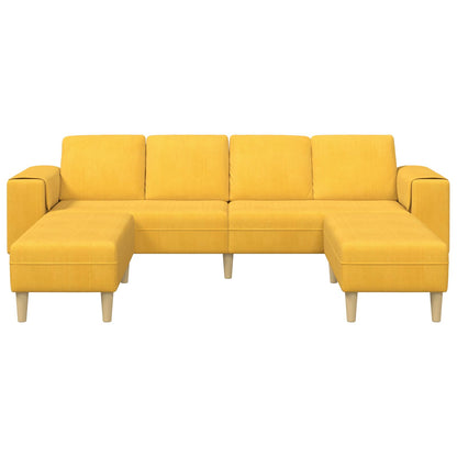 Divano Giallo Chiaro 250 x 188 x 76 cm Tessuto in Cords