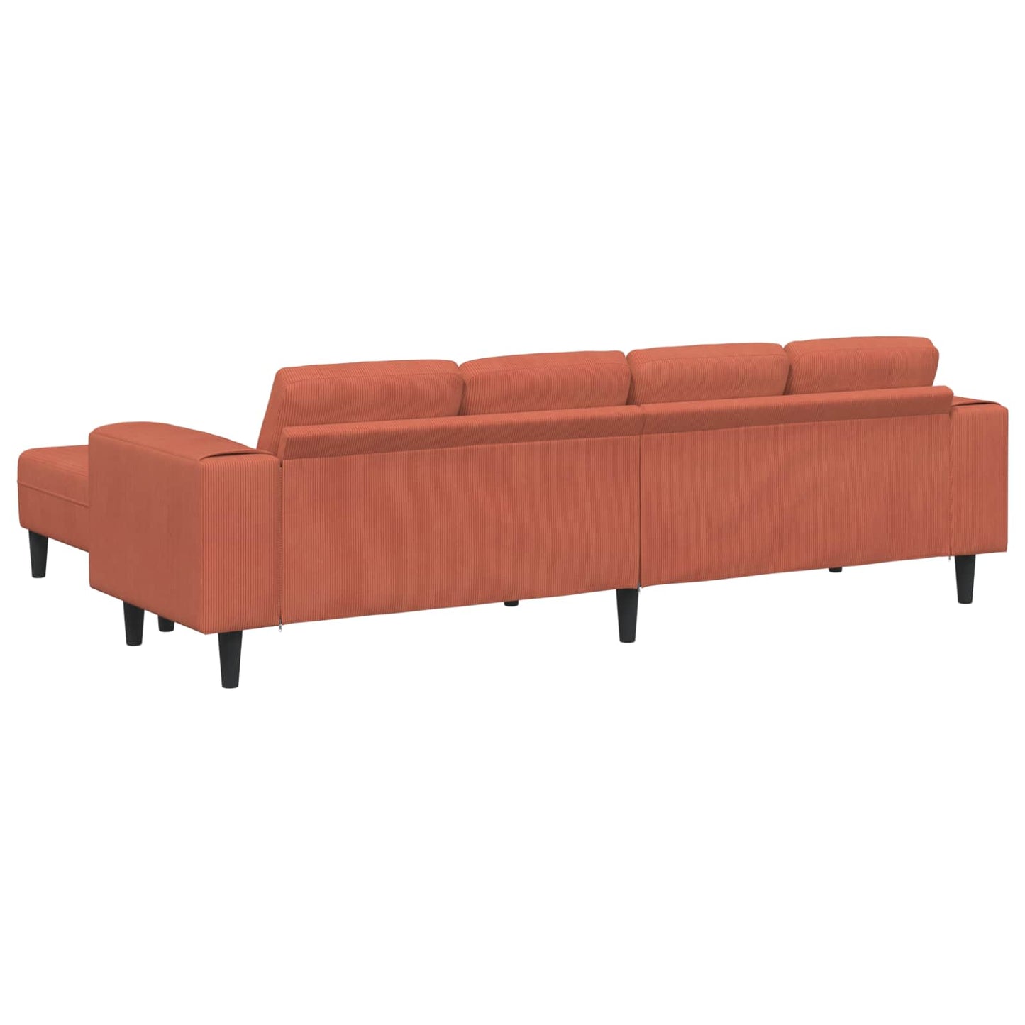 Divano Rosso Arancio 250 x 188 x 76 cm Tessuto in Cords