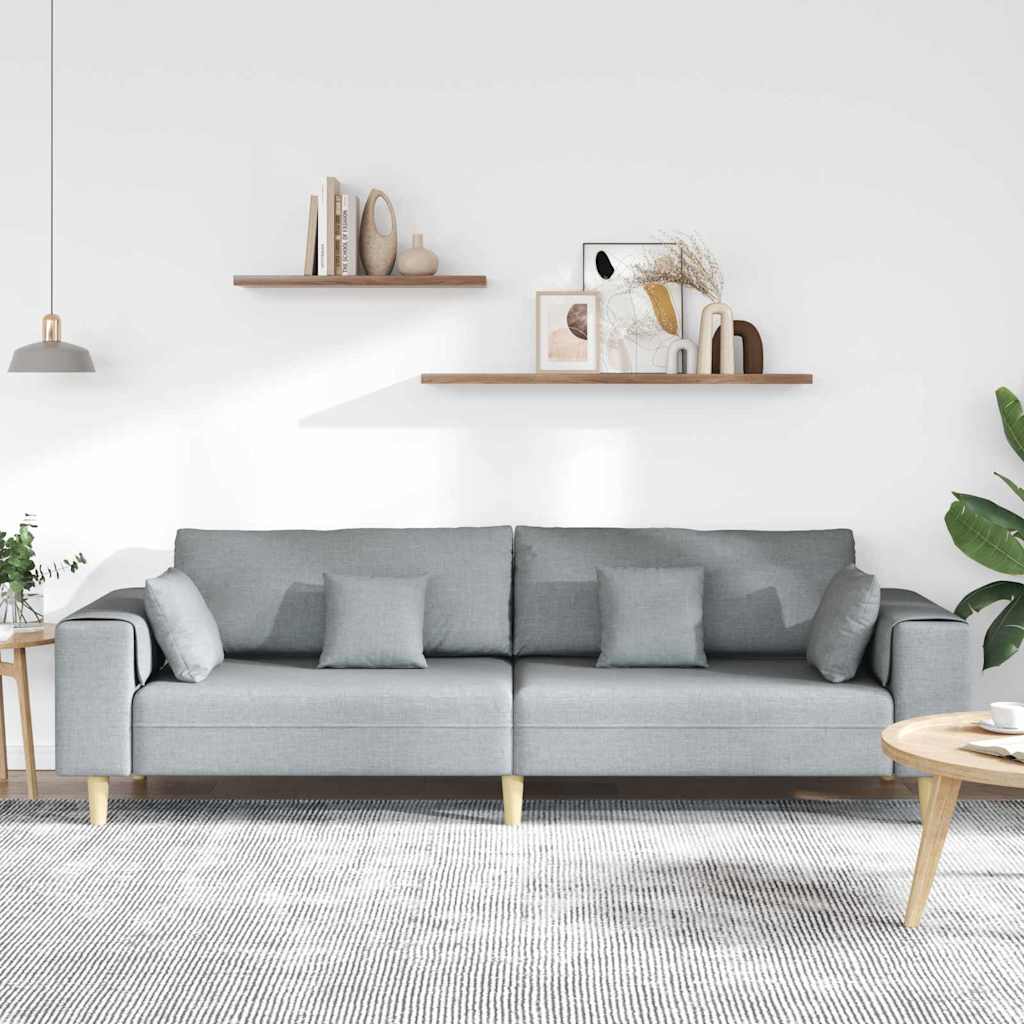 Divano con cuscino Grigio chiaro 250 x 77 x 76 cm Tessuto | homemem39