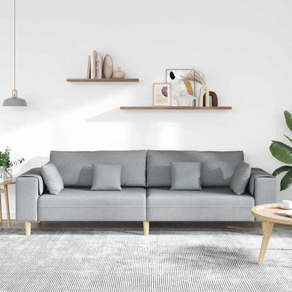 Divano con cuscino Grigio chiaro 250 x 77 x 76 cm Tessuto