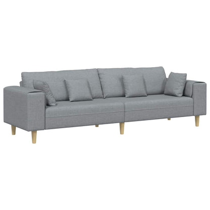 Divano con cuscino Grigio chiaro 250 x 77 x 76 cm Tessuto | homemem39