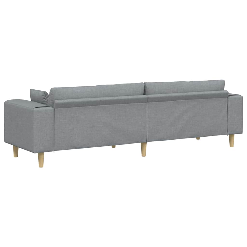Divano con cuscino Grigio chiaro 250 x 77 x 76 cm Tessuto | homemem39