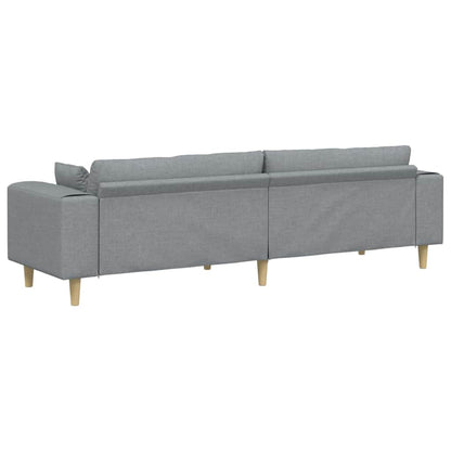Divano in tessuto con cuscino Grigio chiaro 208 cm Tessuto - homemem39