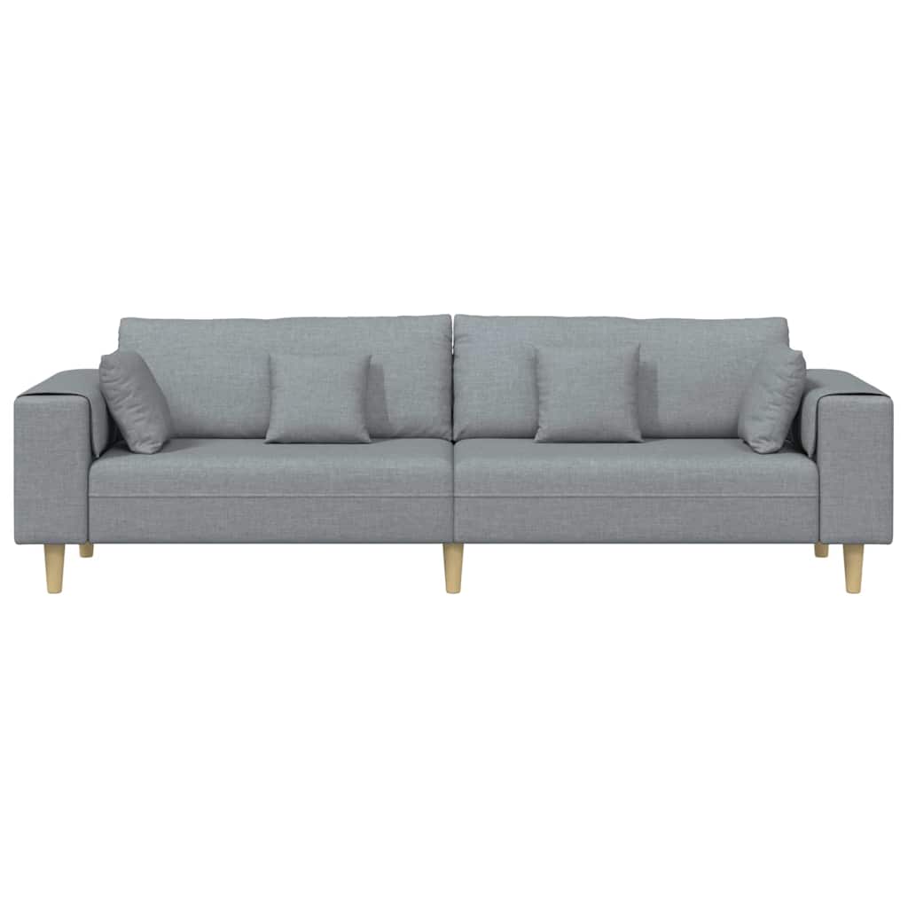 Divano con cuscino Grigio chiaro 250 x 77 x 76 cm Tessuto | homemem39