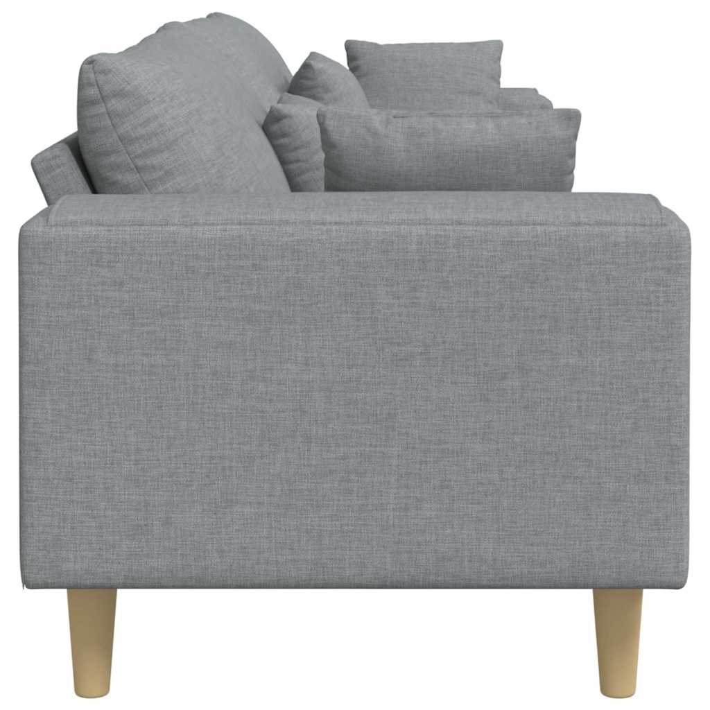 Divano con cuscino Grigio chiaro 250 x 77 x 76 cm Tessuto | homemem39