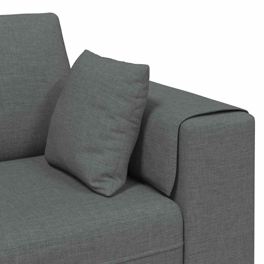 Divano con cuscino Grigio scuro 250 x 77 x 76 cm Tessuto | homemem39