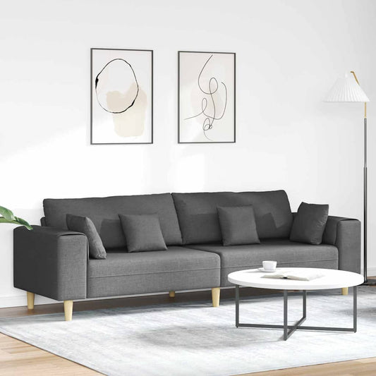 Divano con cuscino Grigio scuro 250 x 77 x 76 cm Tessuto | homemem39