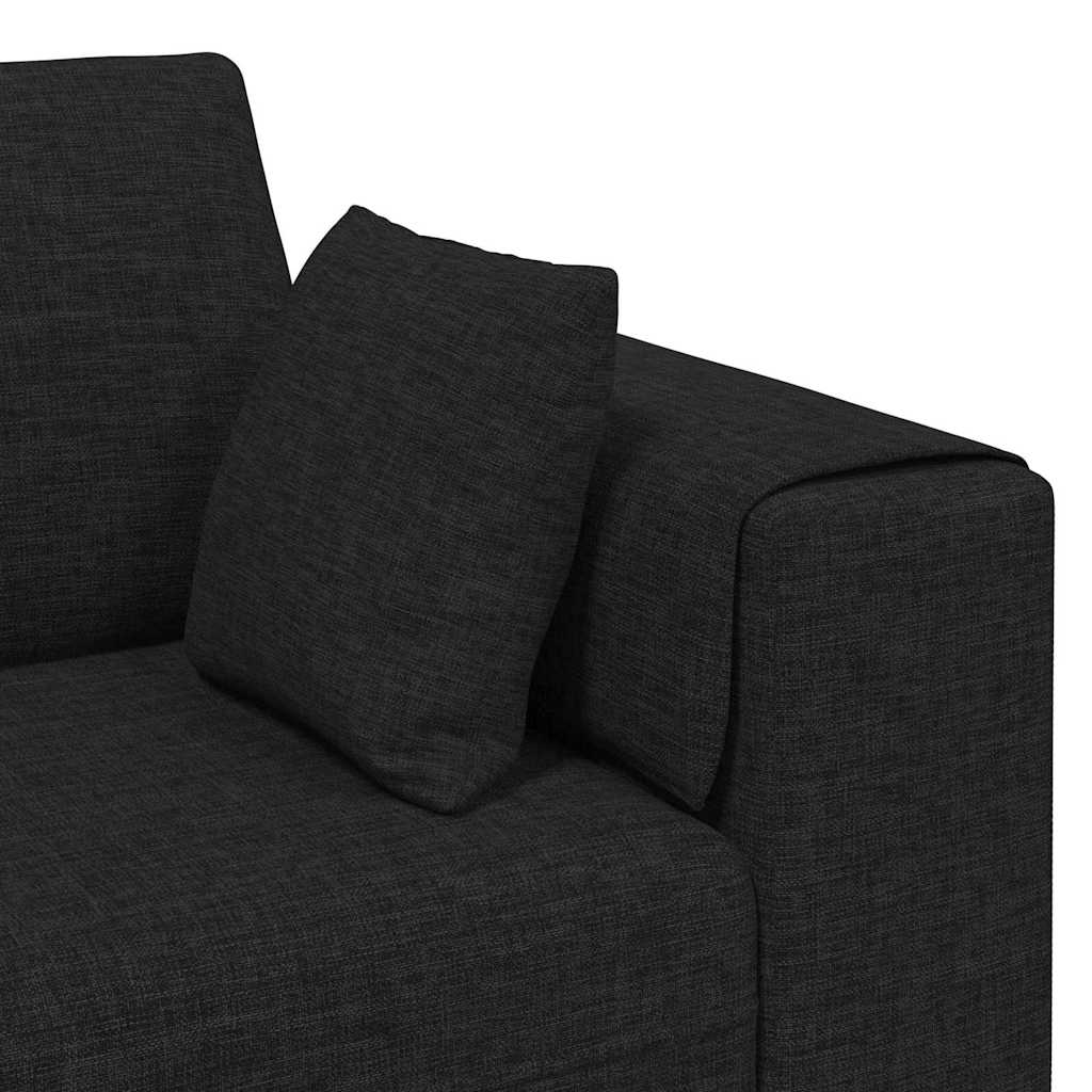 Divano con cuscino Nero 250 x 77 x 76 cm Tessuto | homemem39