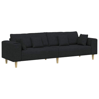 Divano con cuscino Nero 250 x 77 x 76 cm Tessuto | homemem39