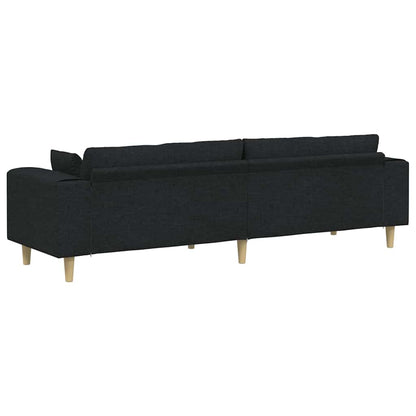 Divano con cuscino Nero 250 x 77 x 76 cm Tessuto