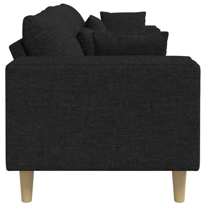 Divano con cuscino Nero 250 x 77 x 76 cm Tessuto | homemem39