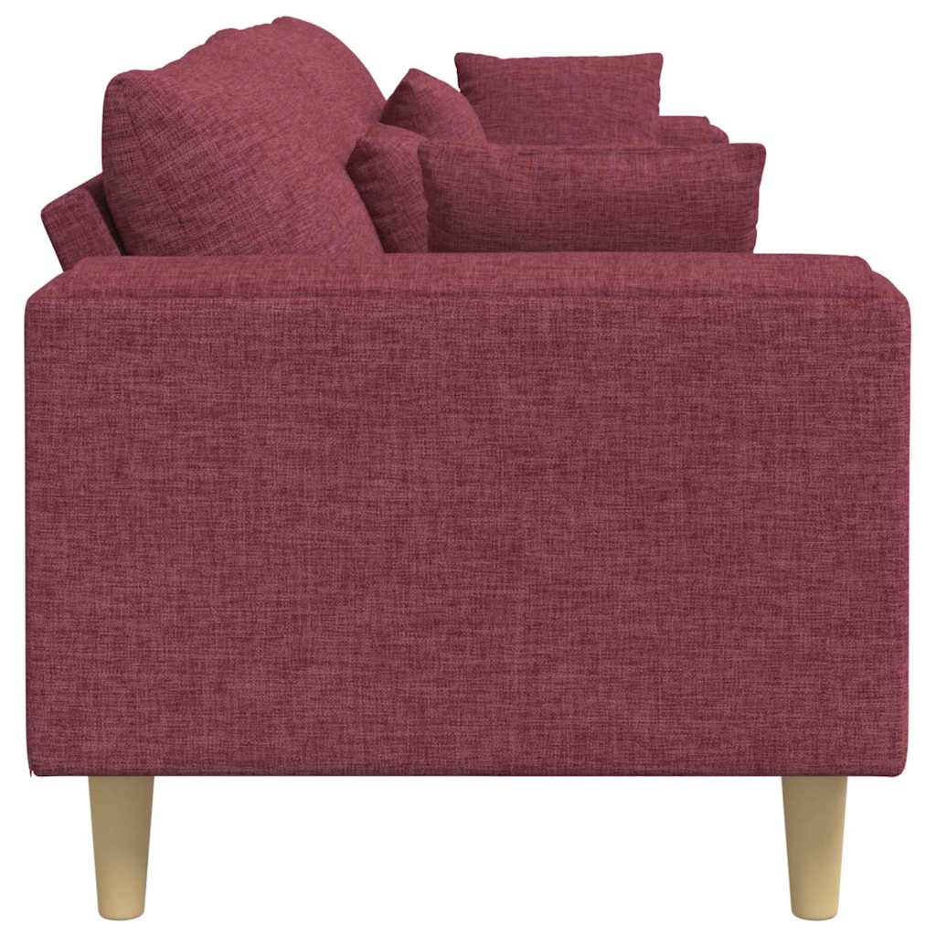 Divano in tessuto con cuscino Rosso Vino 208 cm Tessuto - homemem39