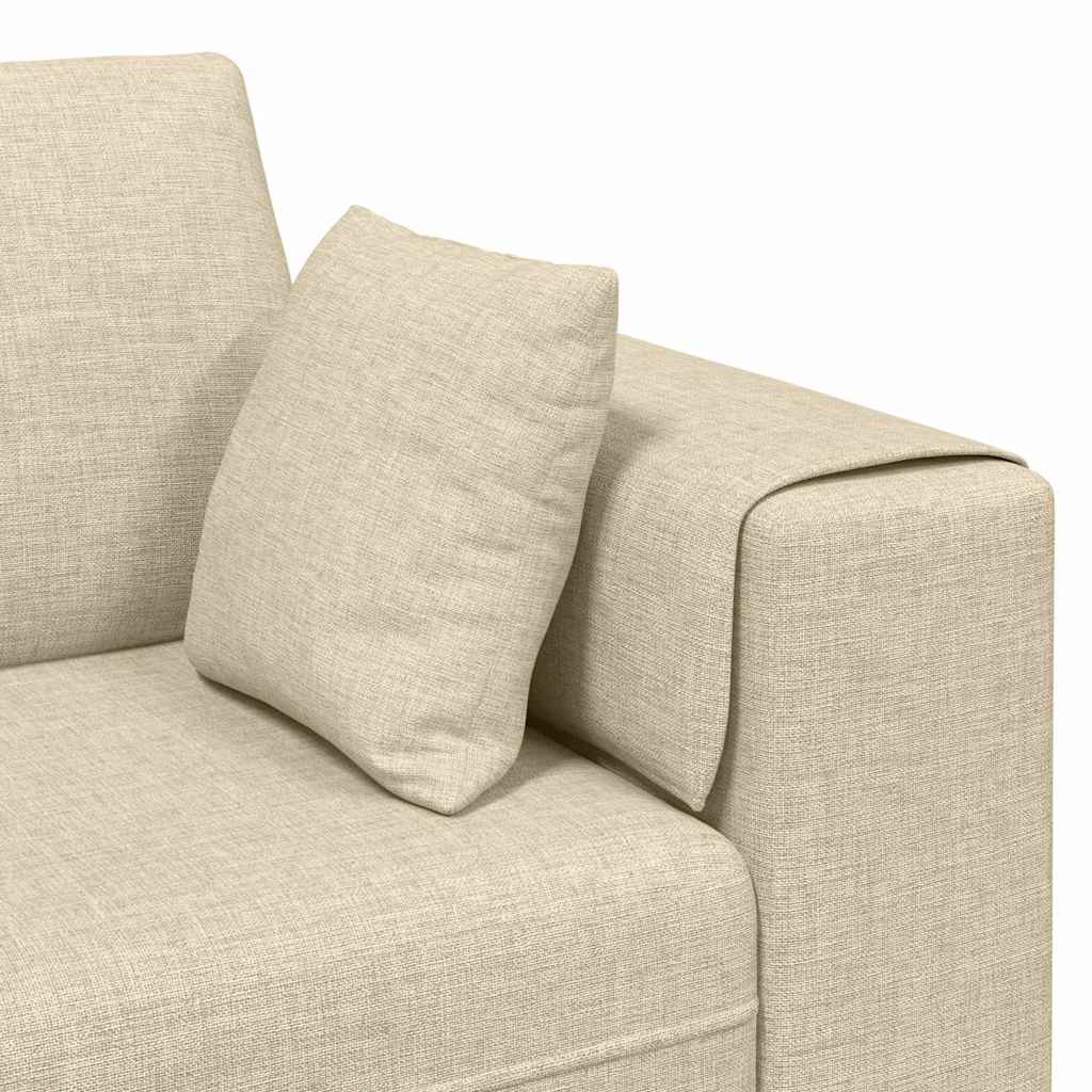 Divano con cuscino Crema 250 x 77 x 76 cm Tessuto | homemem39