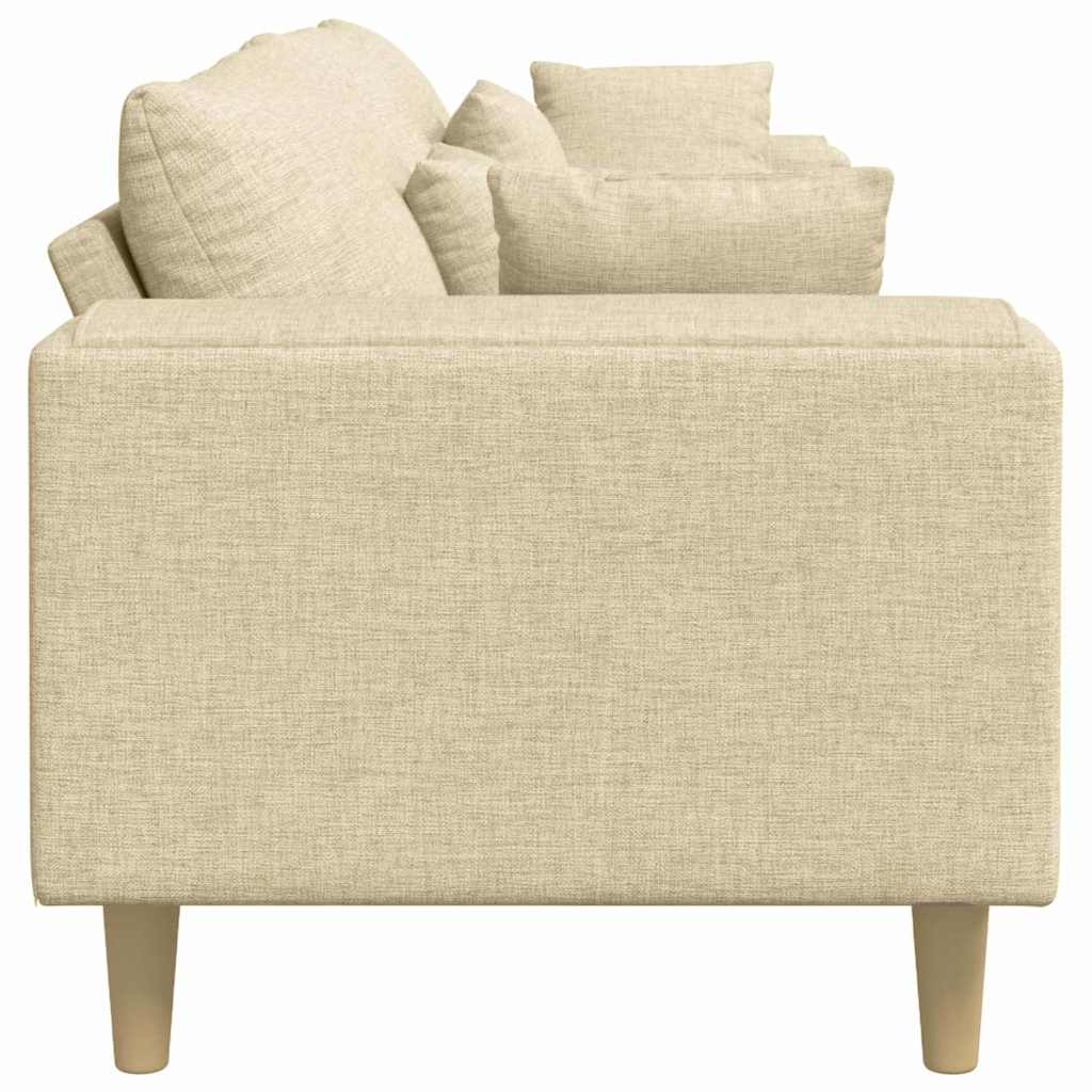 Divano con cuscino Crema 250 x 77 x 76 cm Tessuto