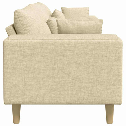 Divano con cuscino Crema 250 x 77 x 76 cm Tessuto