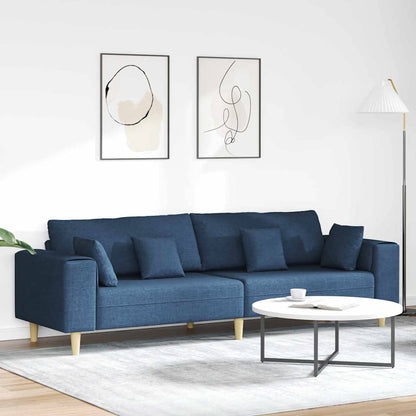 Divano con cuscino Blu 250 x 77 x 76 cm Tessuto | homemem39