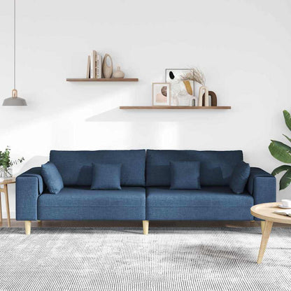 Divano con cuscino Blu 250 x 77 x 76 cm Tessuto | homemem39