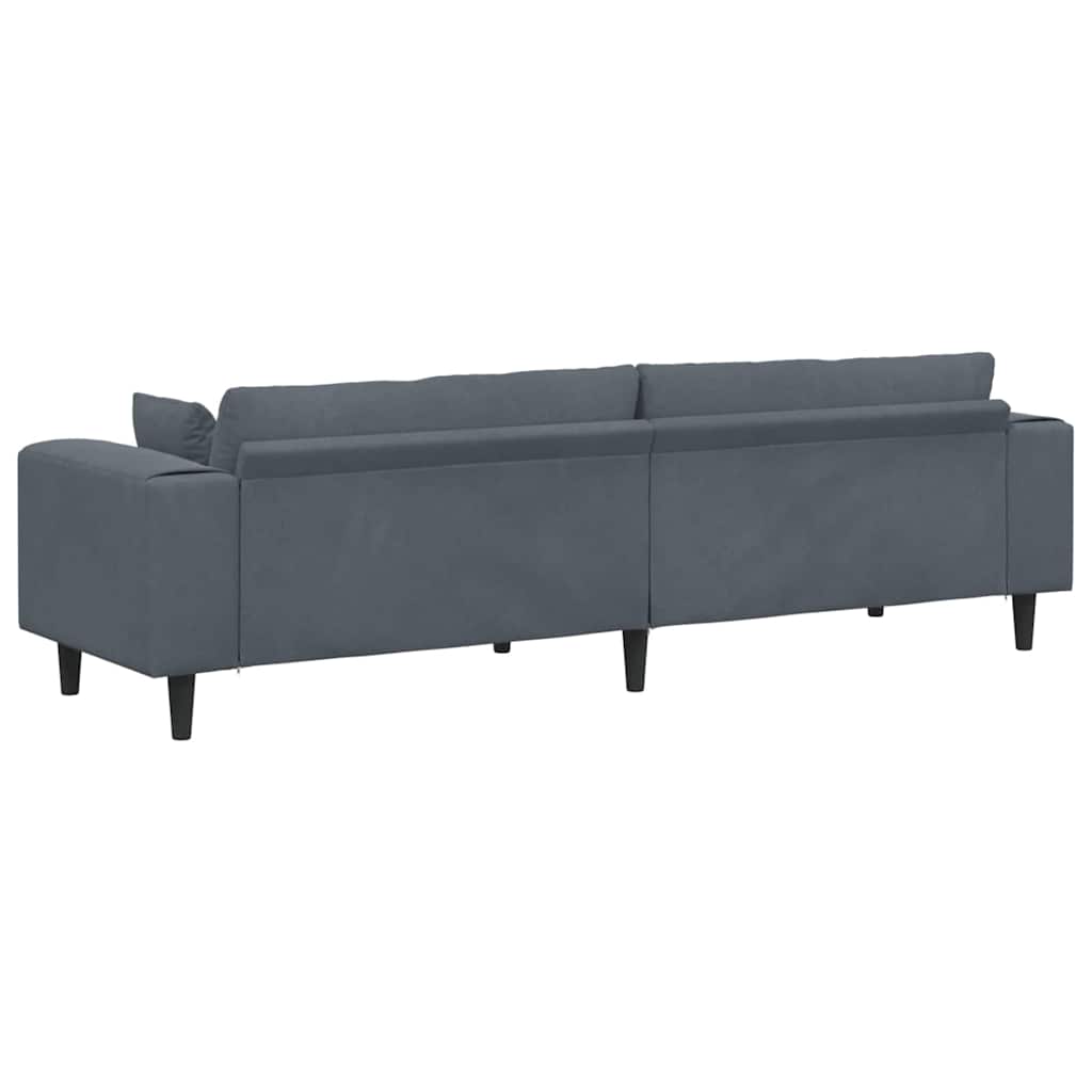 Divano Grigio scuro 250 x 77 x 76 cm Velluto