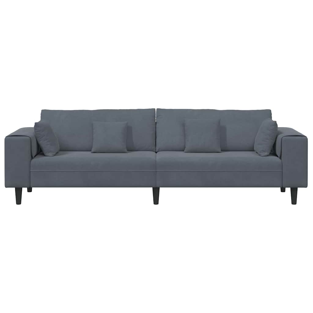 Divano Grigio scuro 250 x 77 x 76 cm Velluto | homemem39